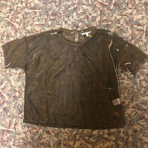 Mesh cropped tee shirt